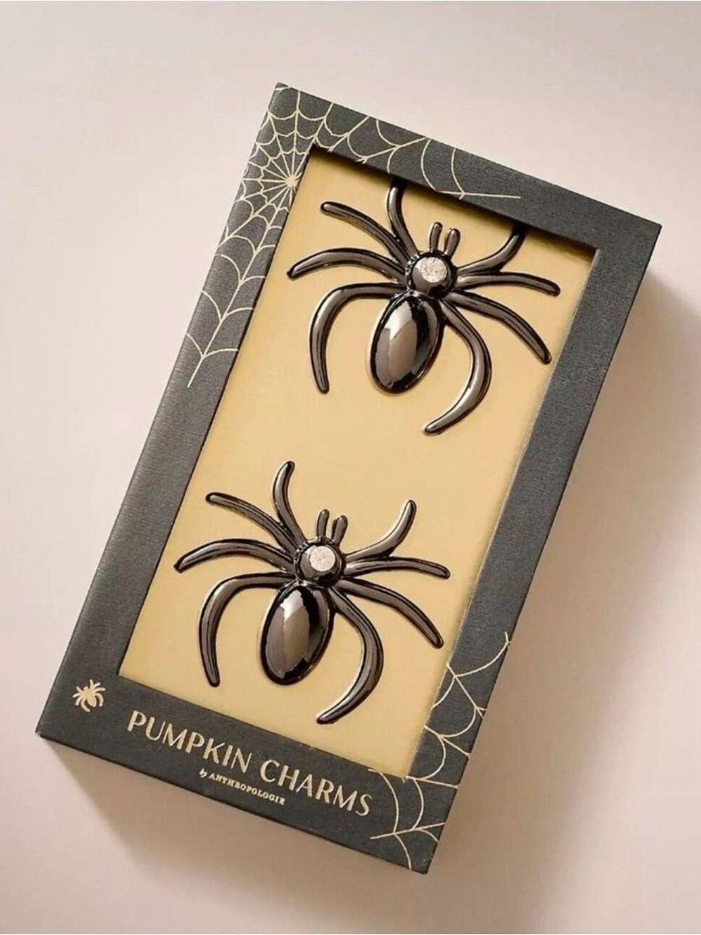 Anthropologie Black Spider Pumpkin Charms